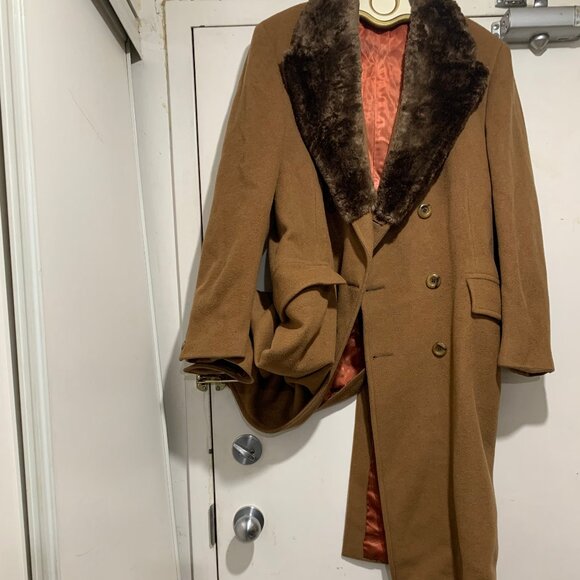 VINTAGE STOLLERY'S WOOL DOUBLE BREAST TRENCH COATS SIZE L - Picture 9 of 15